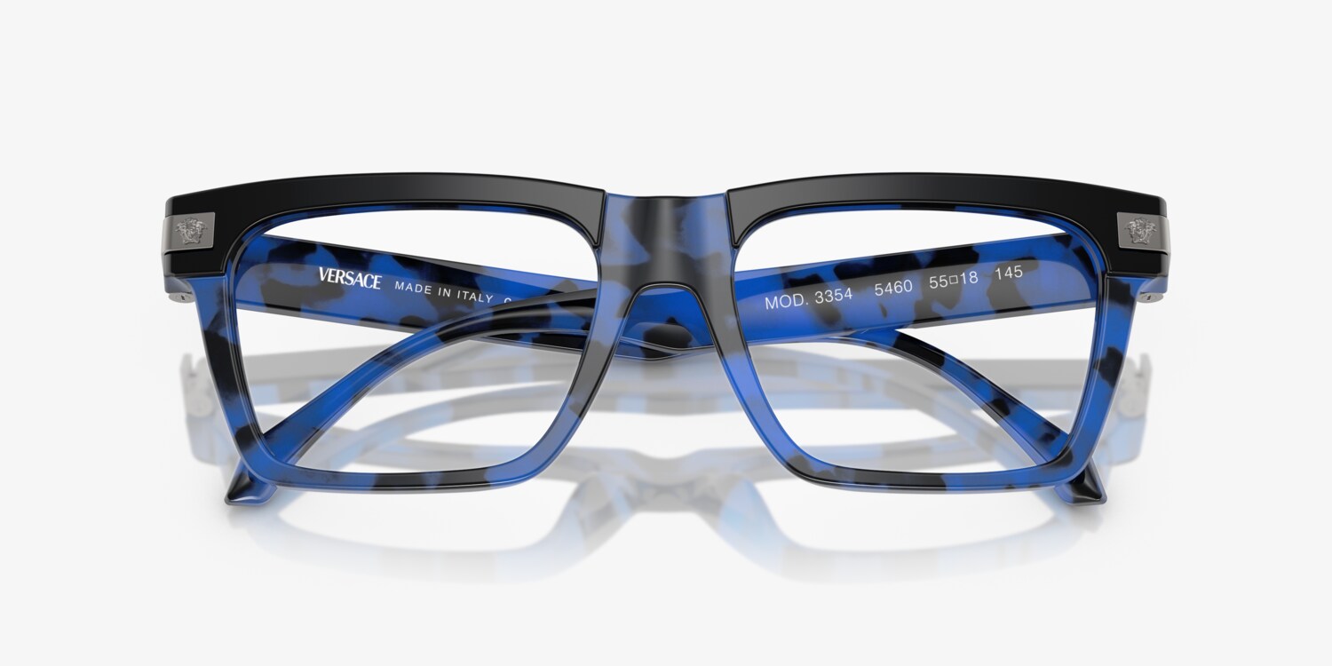 Versace Mod. 3354 F 5460 Black and Blue Patterned Eyeglasses 3354F Versace VE3354 Eyeglasses | LensCrafters main image 3