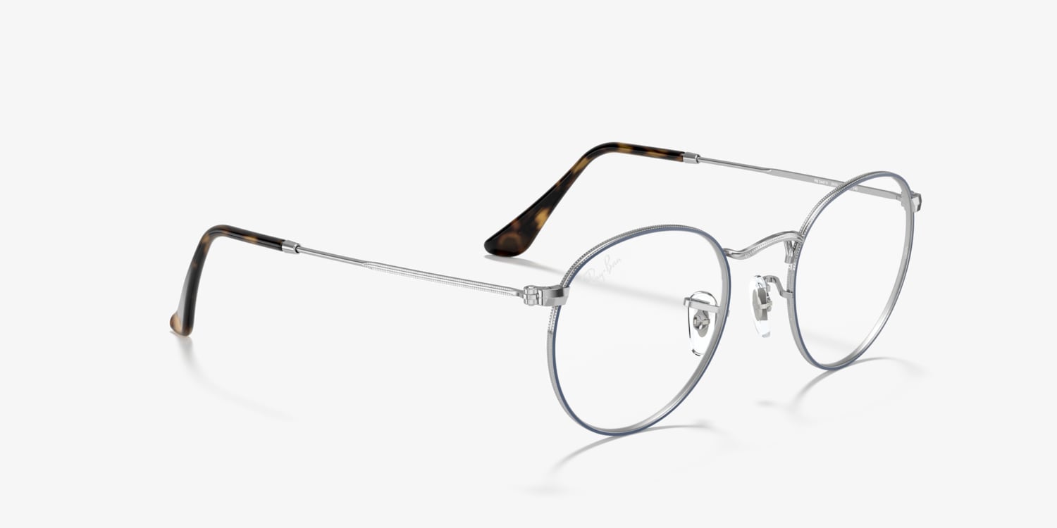 ラウンド メガネ チタニウムフレーム ⚜️✨✨メタル silver ✨✨✨ Ray-Ban RB3447V Round Metal Optics Eyeglasses | LensCrafters
