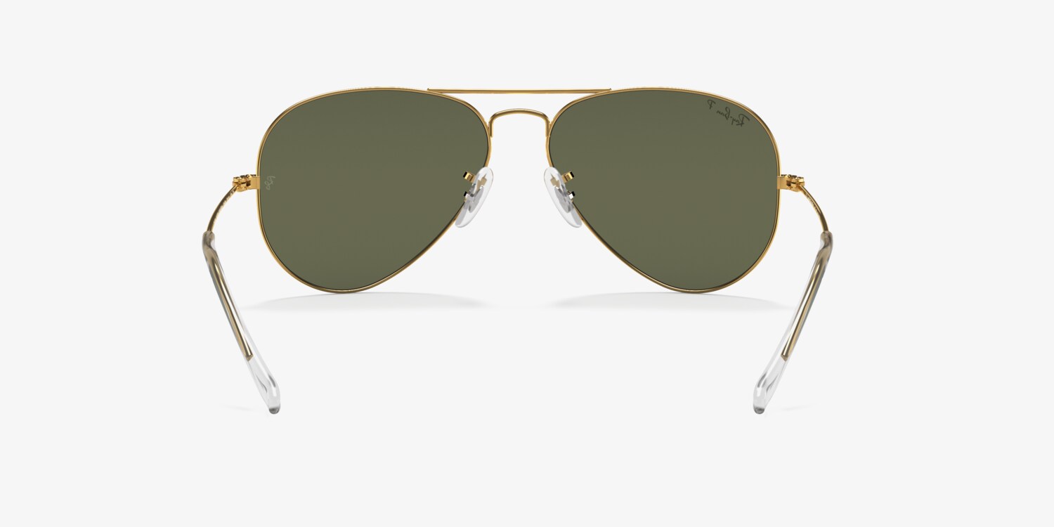 Ray-Ban “Classic Aviator” Sunglasses - Polished Gold and G-15 Green Ray-Ban RB3025 Aviator Classic Sunglasses | LensCrafters main image 2