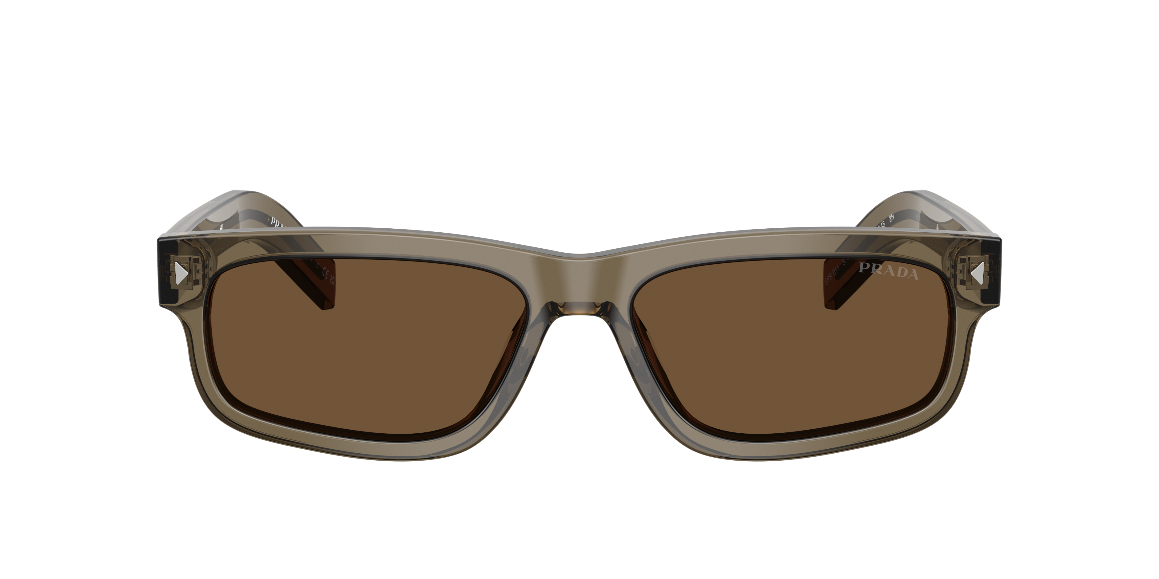 PRADAサングラスSPR B11 ブラウン Prada Acetate Rectangular Sunglasses SPR B11 Grey 1748267
