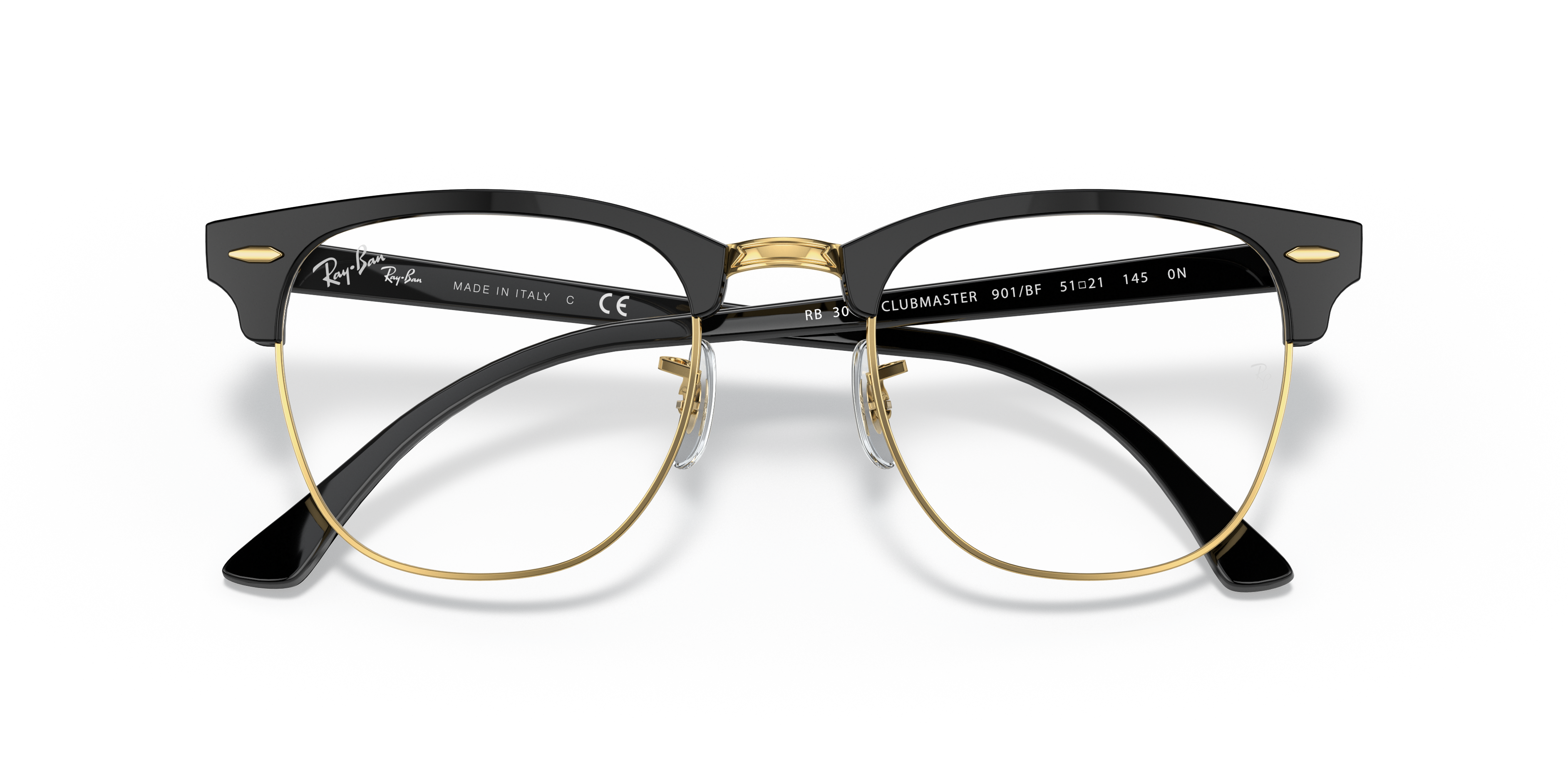 RB3016 Clubmaster Blue-Violet Light Clear