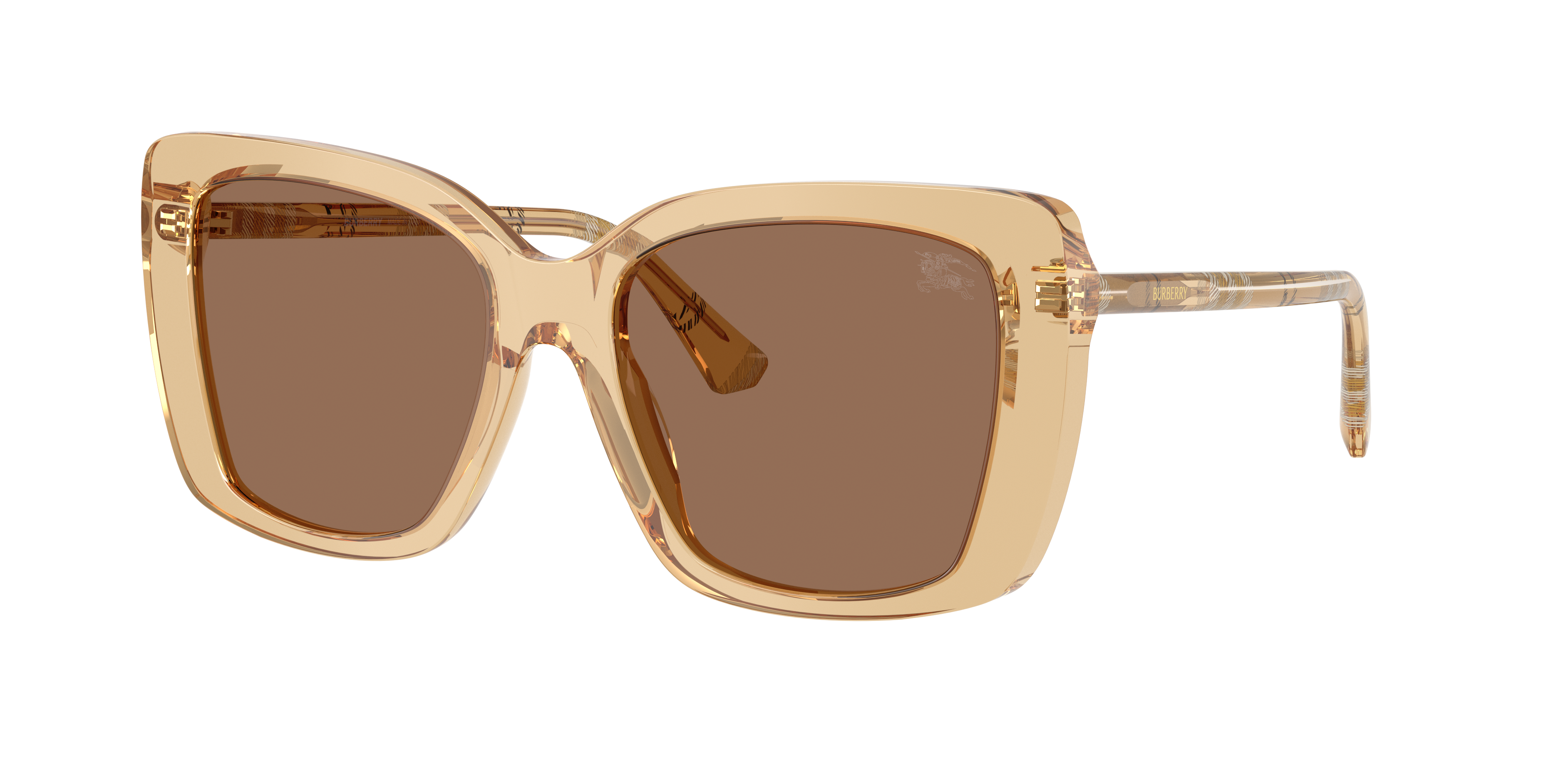 バーバリーサングラス Burberry Brown Gradient Check Check Square Sunglasses in Birch brown - Men | Burberry