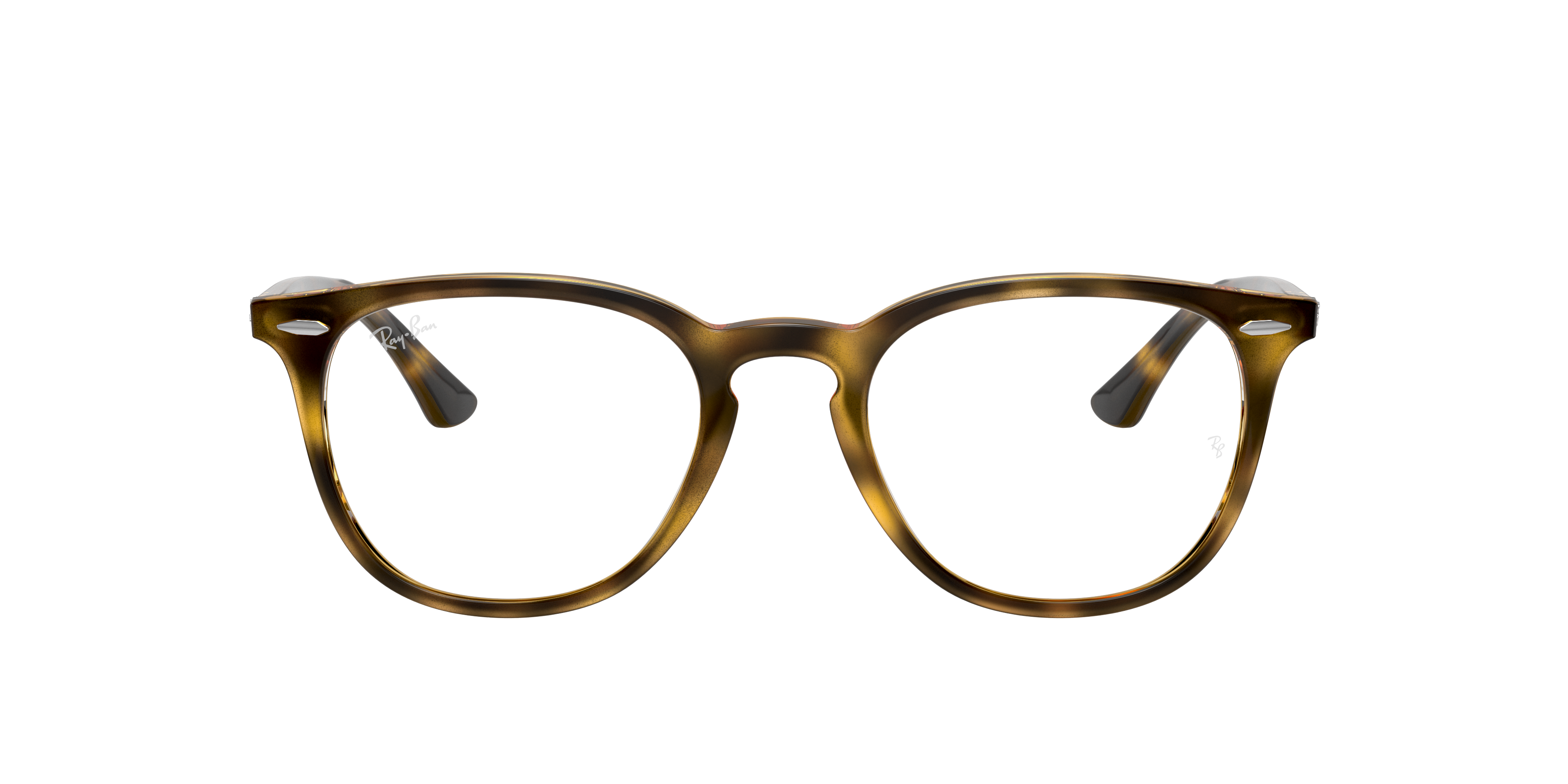 美品 RayBan レイバン メガネ 小物 RB7159 OPTICS クリア RB7159 OPTICS Eyeglasses with Transparent Fantasy Brown & Yellow