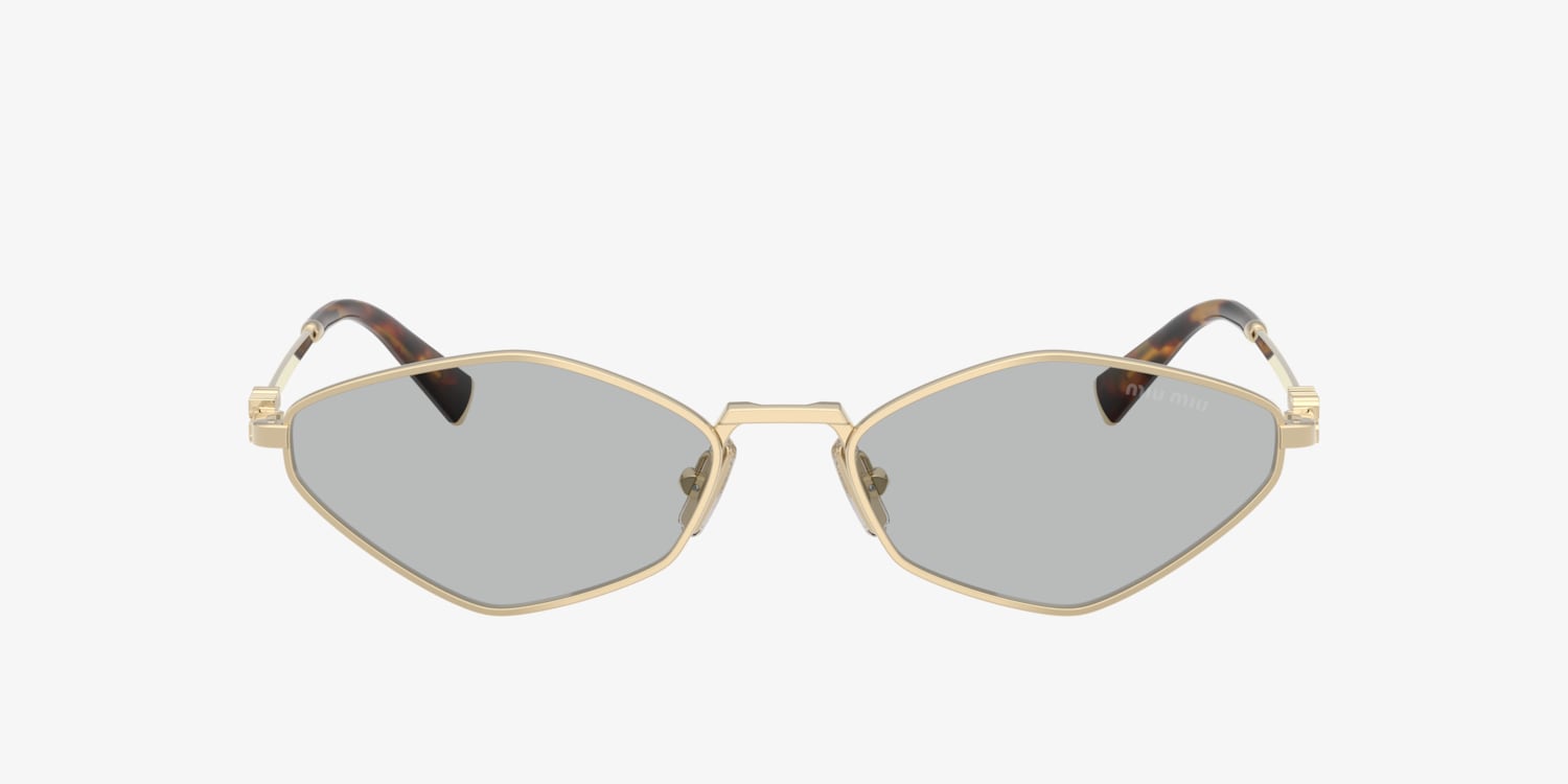 miuページ MIU MIU CORE MU56XS Gold Gray Round Metal Fashion Wavy Design