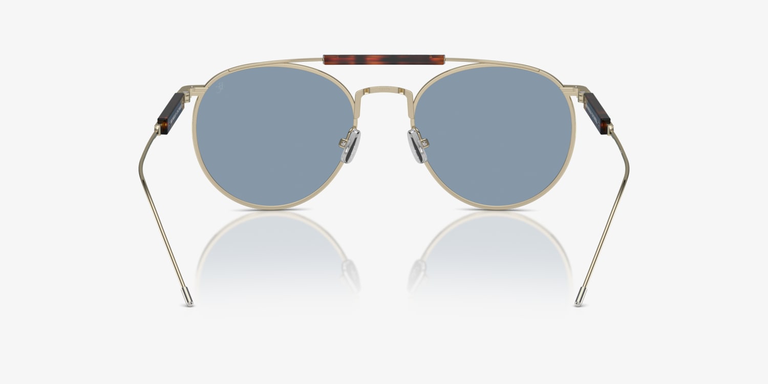 ■BRUNELLO CUCINELLI■BC2004ST■ツーブリッジサングラス Brunello Cucinelli BC2004ST S (52 - 19) with Blue lenses and Gold