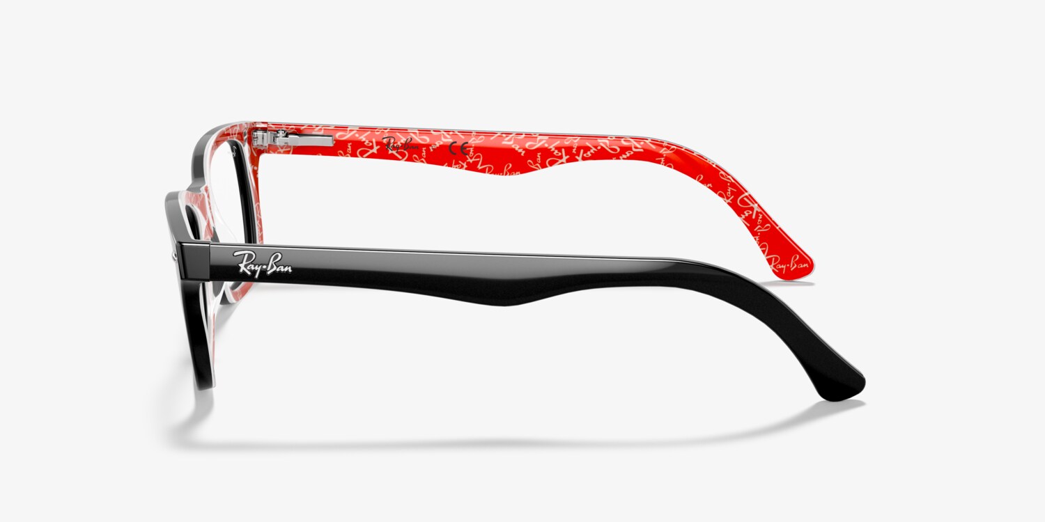RAY-BAN RB5223 2479 Eyeglasses Black & Red texture Ray-Ban Ray-Ban Glasses in Black | Target Optical main image 4