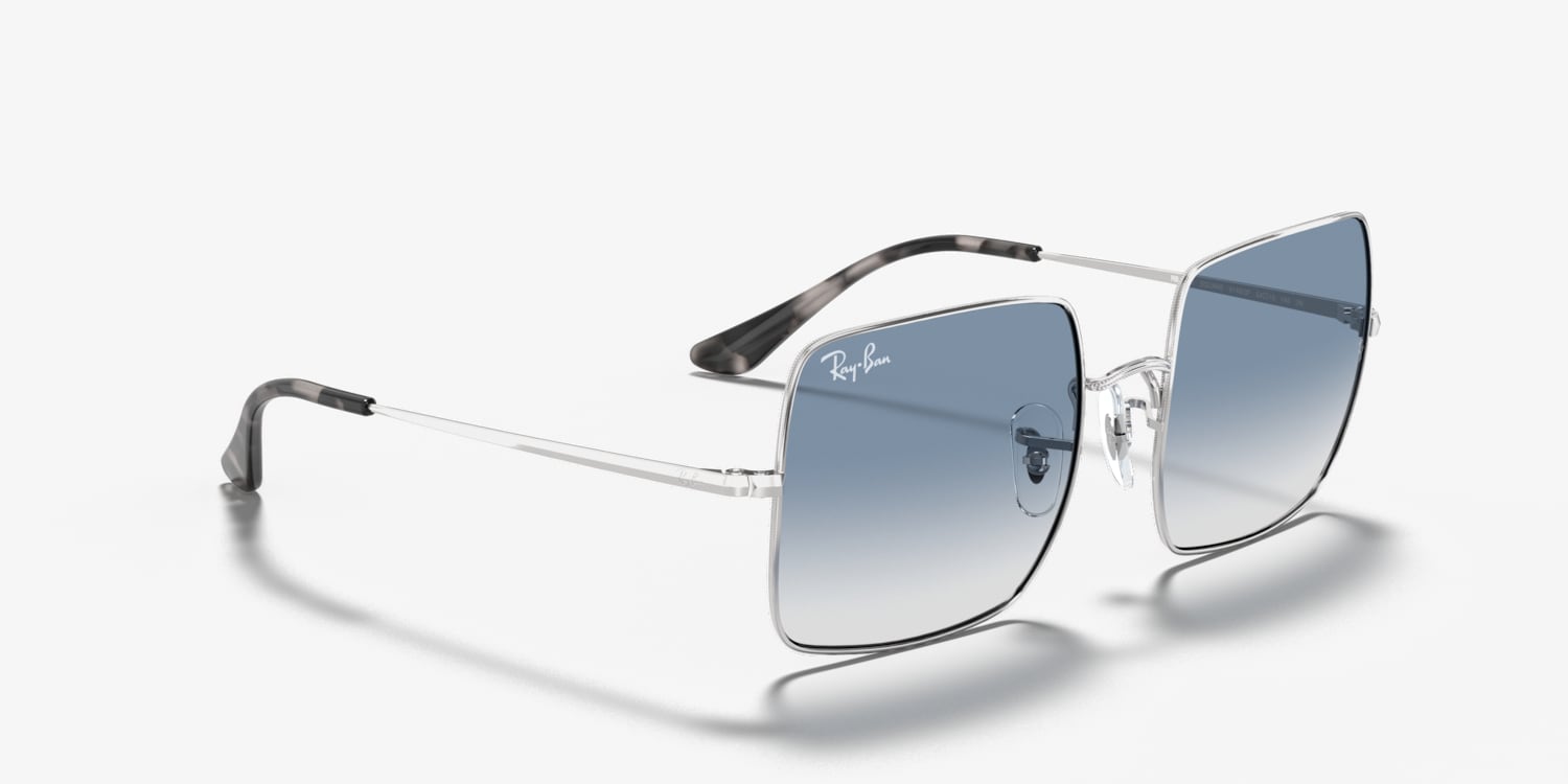 美品 レイバン サングラス RB1971 スクエア シルバーフレーム Ray-Ban RB1971 Square 1971 Classic Sunglasses | LensCrafters