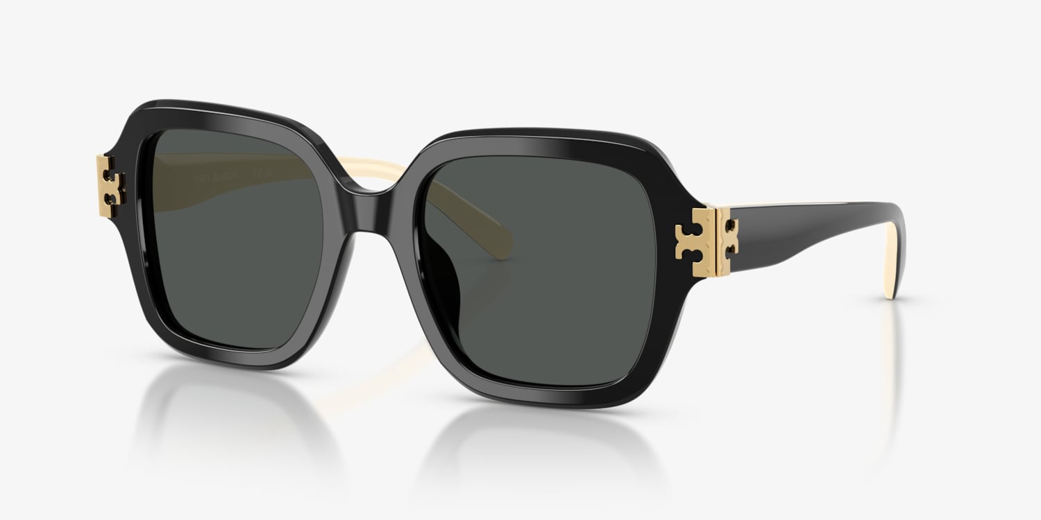 Tory Burch Black Sunglasses with Gold Hardware Style TY7231U * new Eleanor Square Sunglasses: Women main image 4