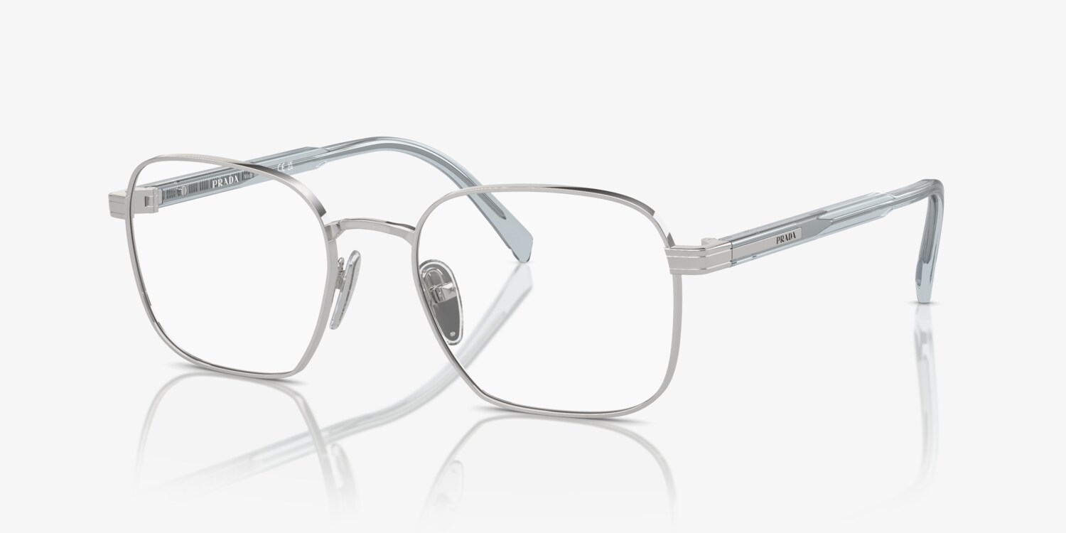 Prada Pantos Optical Glasses Silver Metal Frame Prada PR A57V 1BC1O1 Glasses - US main image 3