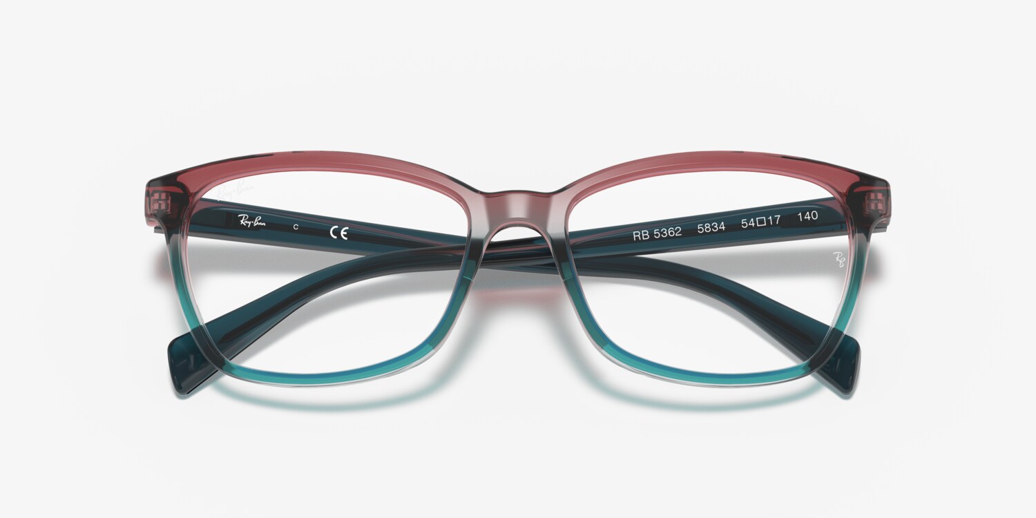 Ray Ban Eyeglasses FRAME RB 5362-5834 Womens Blue Red Plastic Full Rim 54-17-140 Blue RX5362 Eyeglasses | Nationwide Vision main image 3