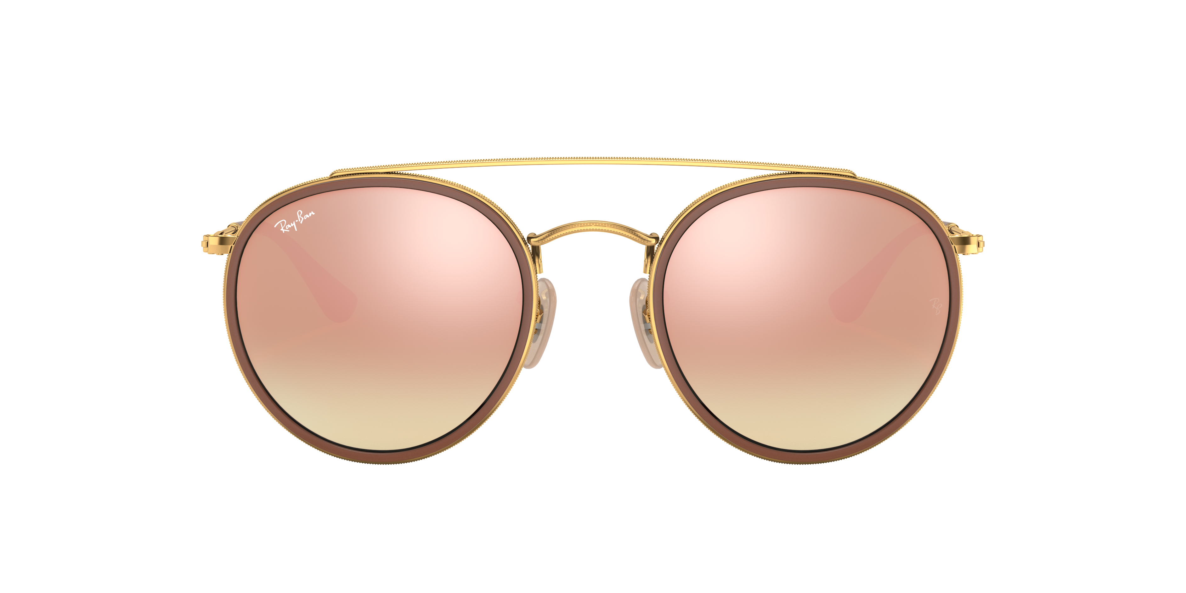 Ray-Ban3647Nメタルブラウングラデーションサングラスビンテージy2k Ray-Ban RB3647N Round Double Bridge Sunglasses | LensCrafters