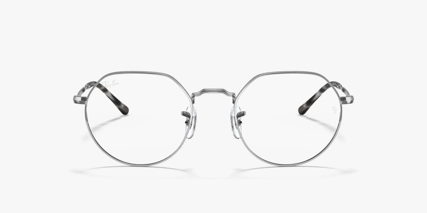ラウンド メガネ チタニウムフレーム ⚜️✨✨メタル silver ✨✨✨ Ray-Ban RB6465 Jack Optics Eyeglasses | LensCrafters