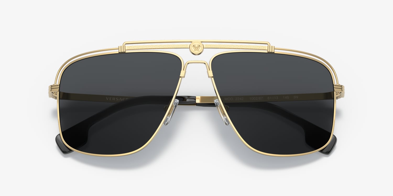 VERSACE ブラックサングラス ケース付き Versace VE2242 Sunglasses | LensCrafters