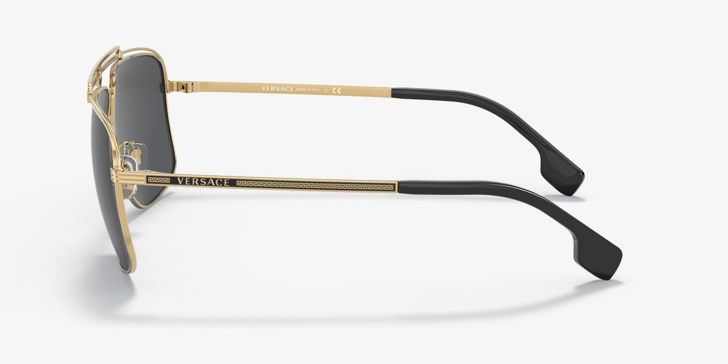 VERSACE ブラックサングラス ケース付き Black Leather Hard Case w/ Cloth & GiftBox for Versace