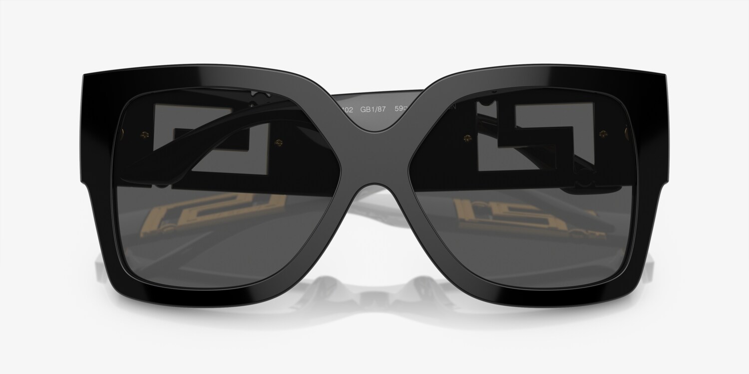  Versace Greca VE4402 GB1/87 Sunglasses Black Square Oversized Women Sunglasses Versace Greca VE 4402 (GB1/87) VE4402 O4402 Woman  main image 4