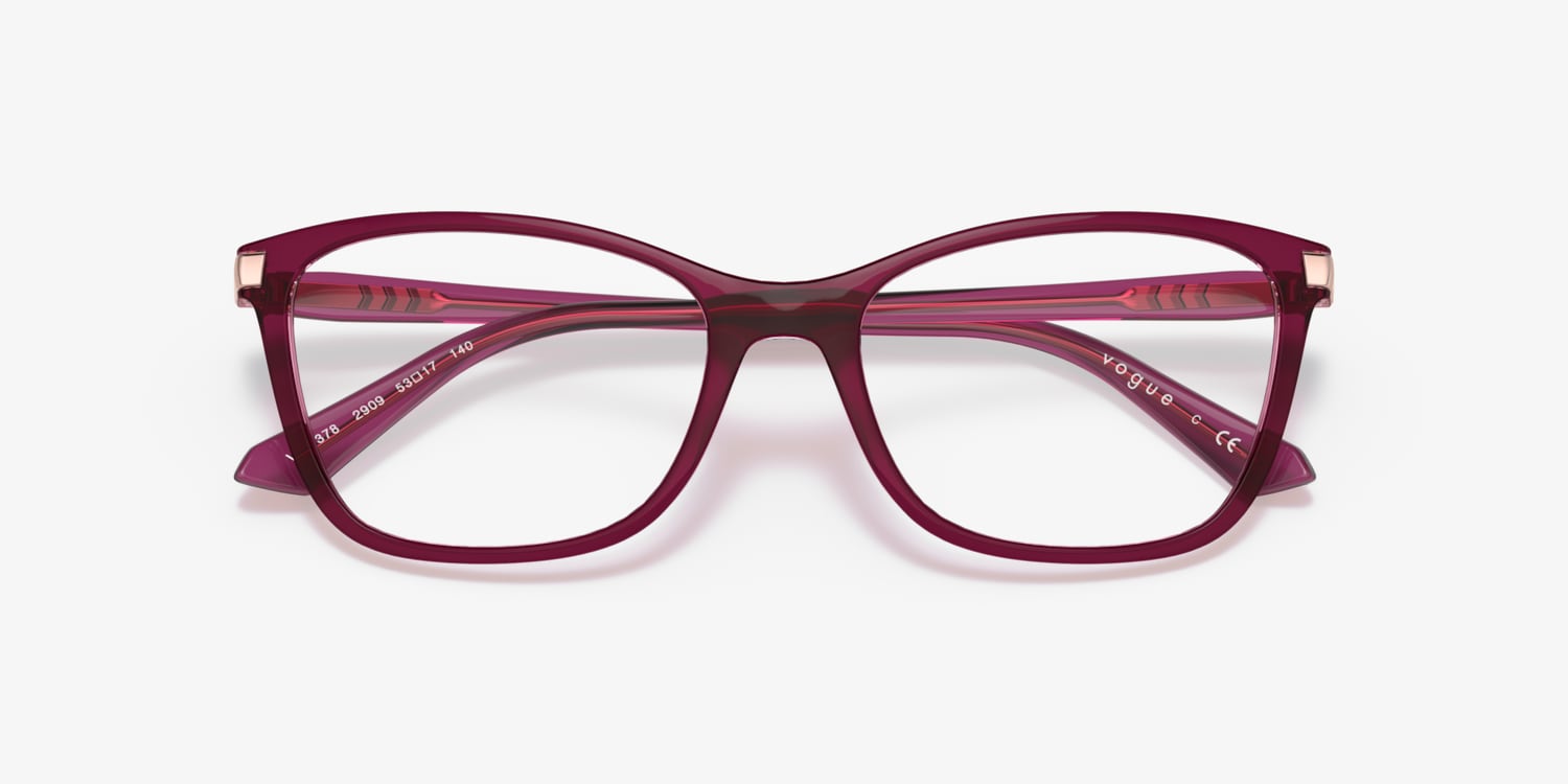Vogue Women\'s Black Red and Pink Eyeglasses! Vogue Eyewear VO4088 - Browline Red Gold Frame Glasses For  main image 3