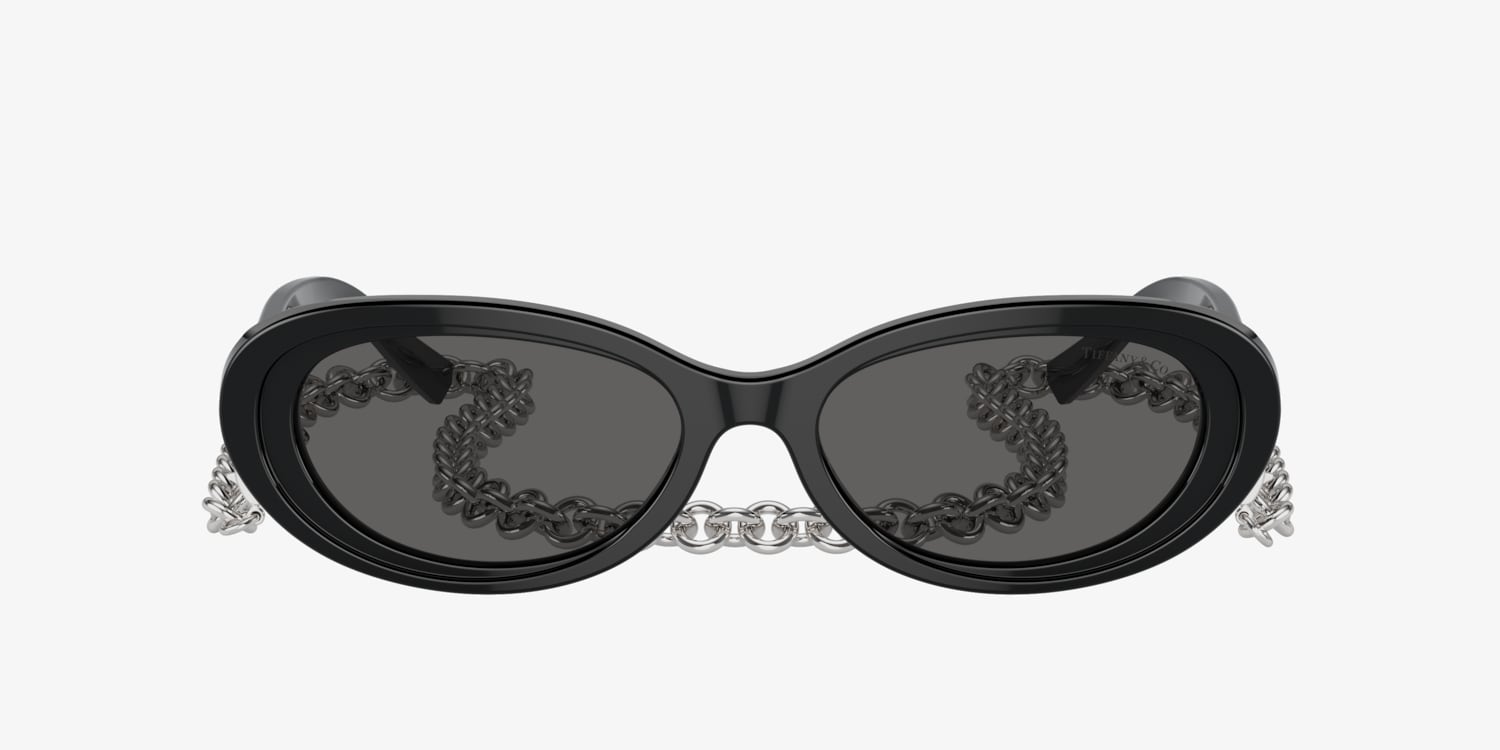Tiffany&Co Black Oversized Pave Sunglasses Tiffany TF4047B Sunglasses | LensCrafters main image 3