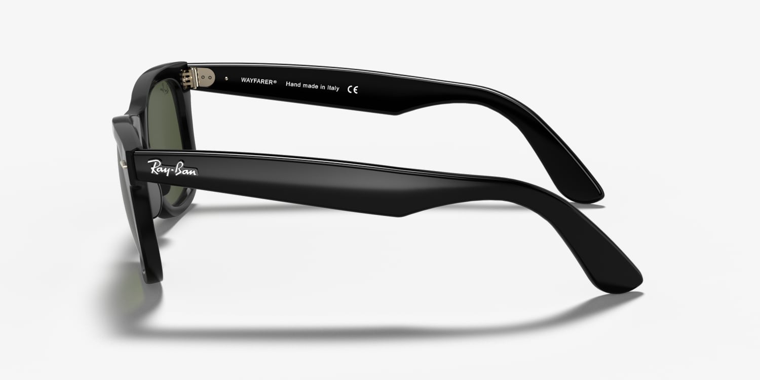 Ray-Ban RB 4340 ブラックサングラス WAYFARER EASE Sunglasses in Black and G-15 Green - RB4340