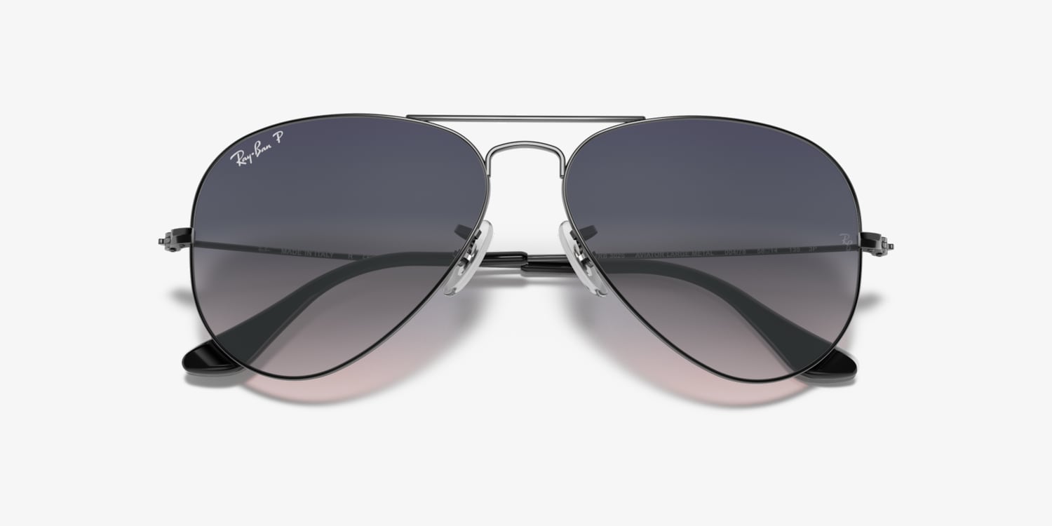 現行品✨Ray Ban AVIATOR GRADIENT sunglasses Ray Ban Unisex Polarized Blue Gradient Square Sunglasses