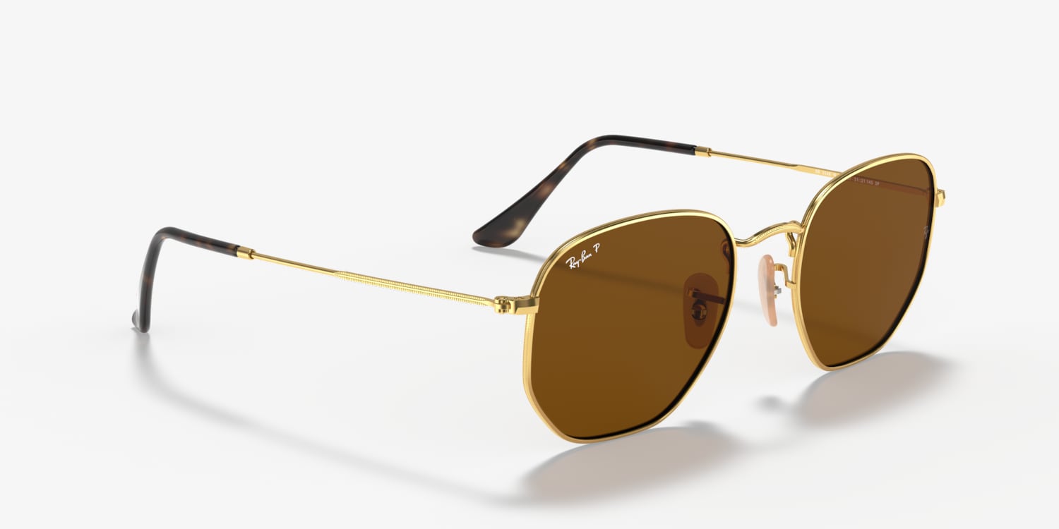 八*正様 レイバン金縁　RaybanWings ゴールド メンズ ボシュロム#3 Ray-Ban RB3683 L (56 - 15) with Brown lenses and Gold frame