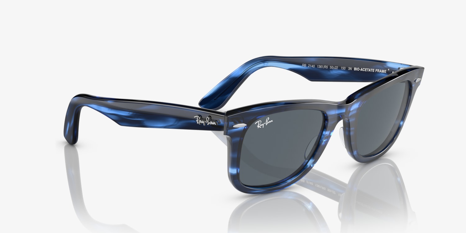 小物 Ray-Ban RB2140-F WAYFARER Ray-Ban Sunglasses Wayfarer Black Blue Mirror Violet Fuxia