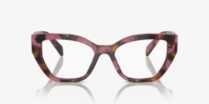 Prada VPR 18T tortoise and pink eyeglasses 53-16-140 without lens Prada PRADA PR 03WV Pink Havana 53/16/140 women Eyewear  main image 2