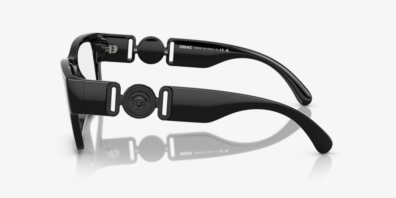 みかページ Amazon.com: Versace VE 3328 GB1 Black Plastic Rectangle