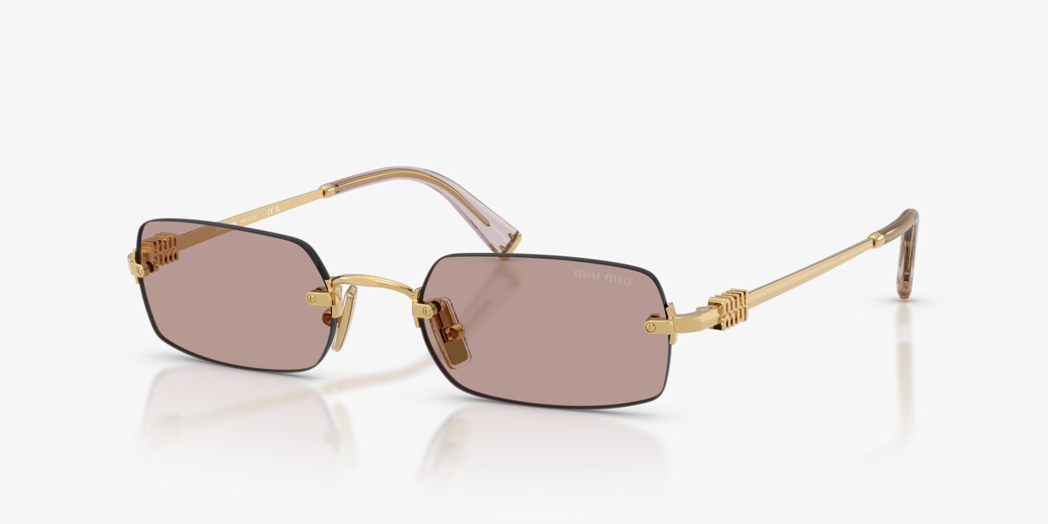 Miu Miu MU 50WS Sunglasses Butterfly Sun Glasses Woman 7OE07P Antq Gold NEW 59mm MIU MIU Runway MU50WS Pink Crystal Strass Gold Butterfly  main image 4