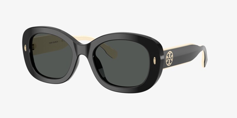 Tory Burch TY7169U Black Square Sunglasses – Gold Logo – 52mm TY7169U Sunglasses - Tory Burch Authorized Retailer  main image 4