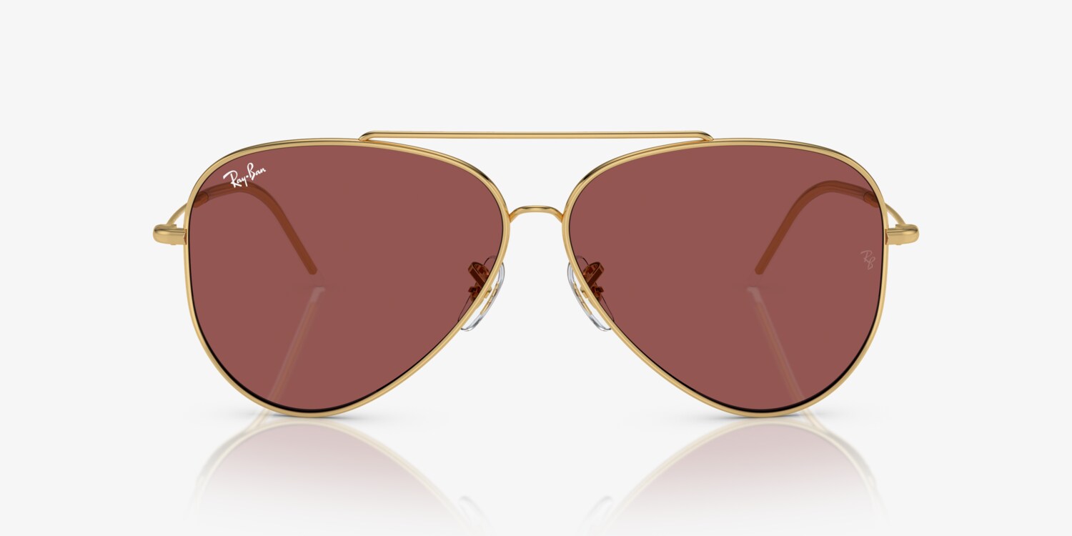 Ray-Ban Women\'s Sunglasses with Gold Frame and Pink Lenses Ray-Ban Aviator RB3025 112/1Q Gold Sunglasses - eye-oo.com main image 2