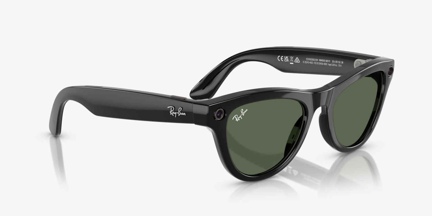 小物 Ray-Ban  Skyler Ray-Ban Meta Skyler Glasses - Shiny Gray Frames, Pink Lenses