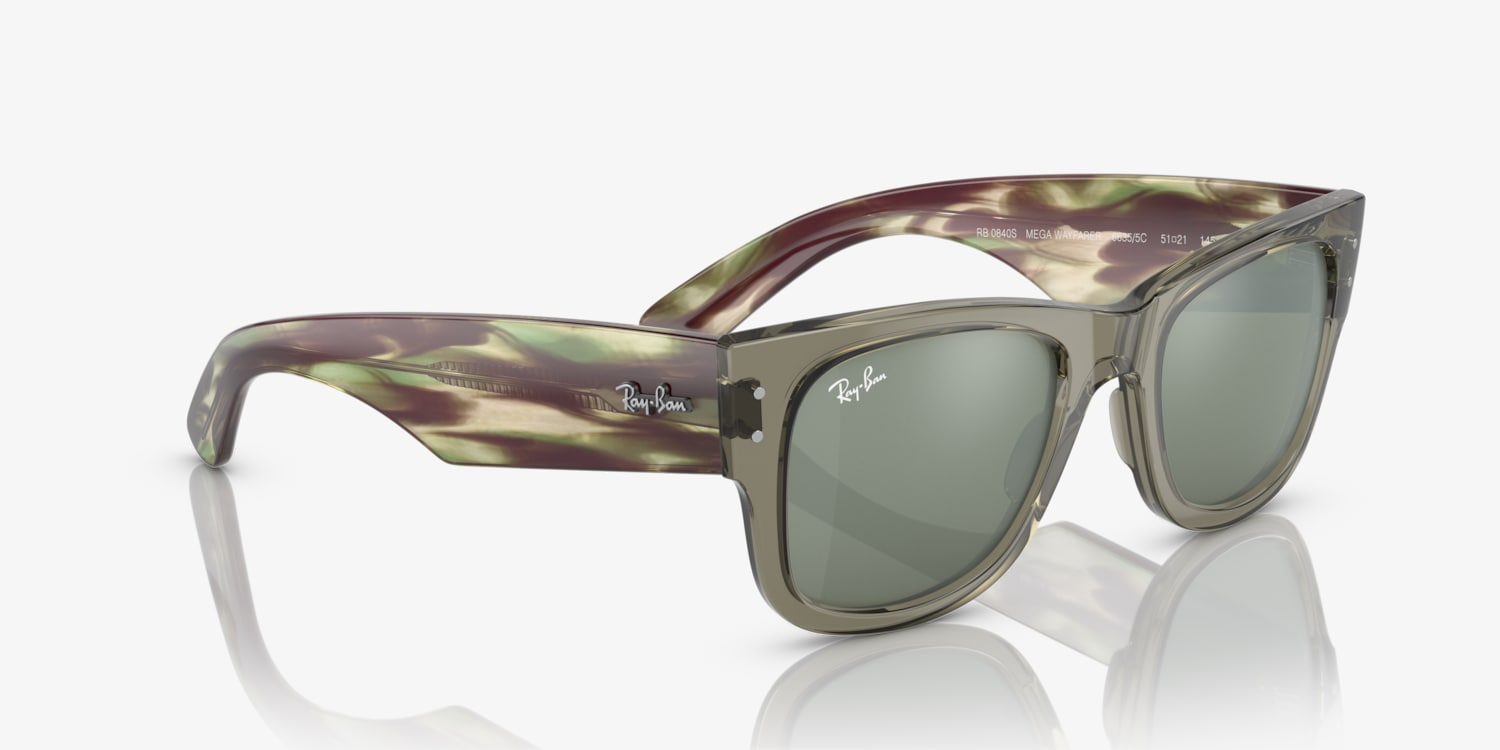 Ray-Ban MEGA WAYFARER ポリッシュトランスペアレントグリーン Ray-Ban RB0840S Mega Wayfarer Sunglasses | LensCrafters