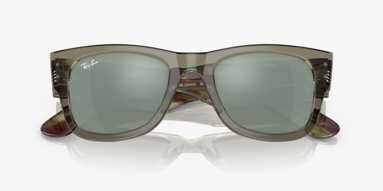 Ray-Ban MEGA WAYFARER ポリッシュトランスペアレントグリーン Ray-Ban RB0840S Mega Wayfarer Sunglasses | LensCrafters