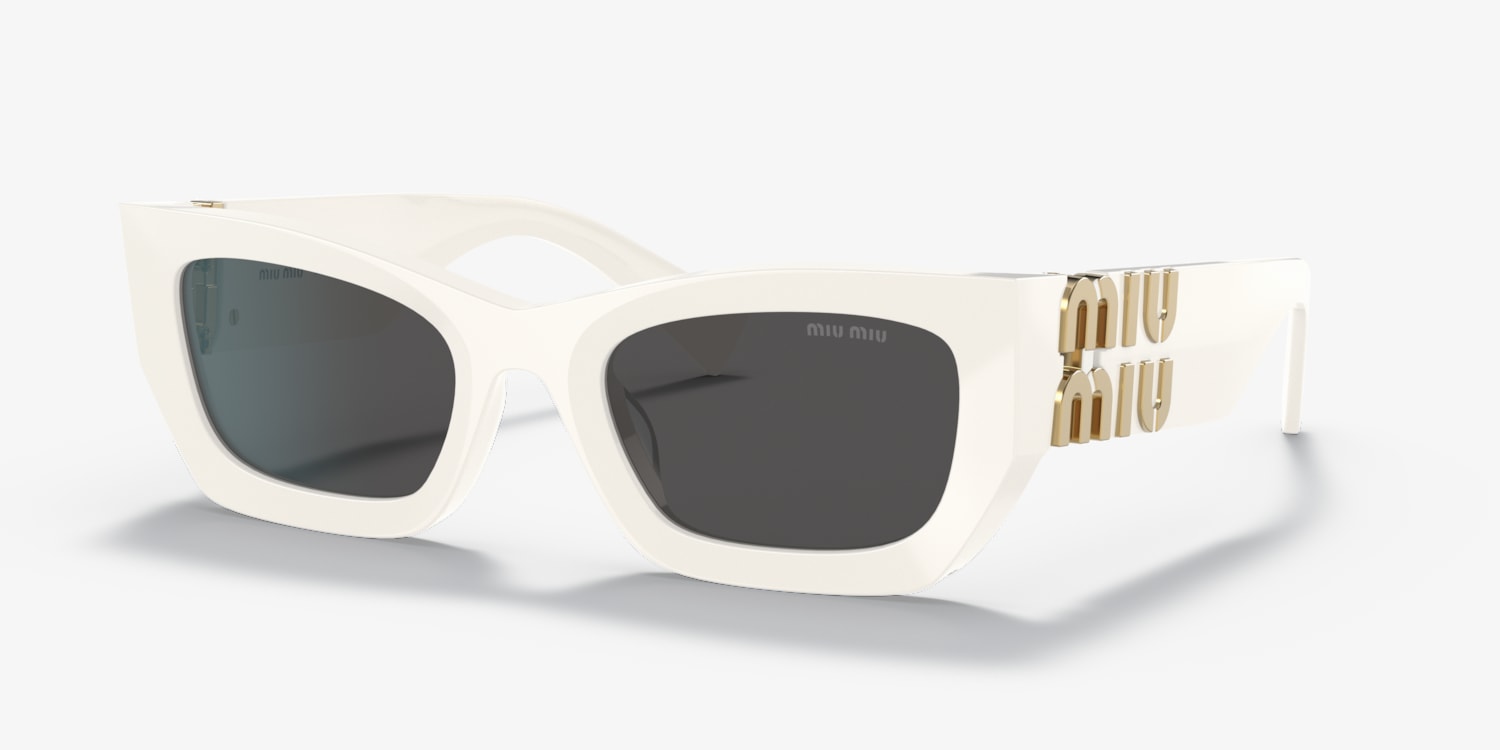 MIUMIU サングラス　ホワイト Miu Miu MU 09WS Runway Sunglasses | LensCrafters