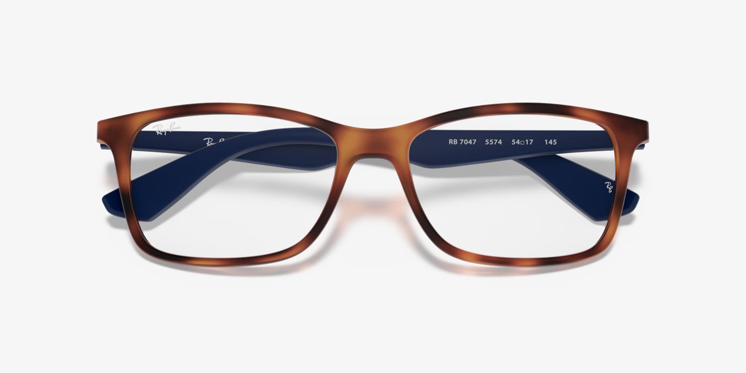 Ray Ban 7047 Tortoise Blue RB7047 OPTICS Eyeglasses With Blue