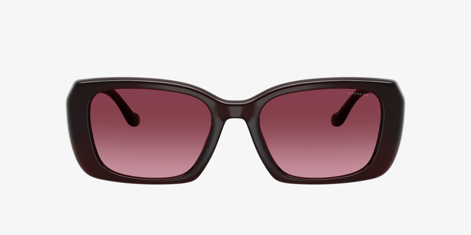 Coach Transparent Burgundy Oversized Sunglasses with Black Case Coach Cad33 HC8422U 5870/8H Sunglasses - US main image 2