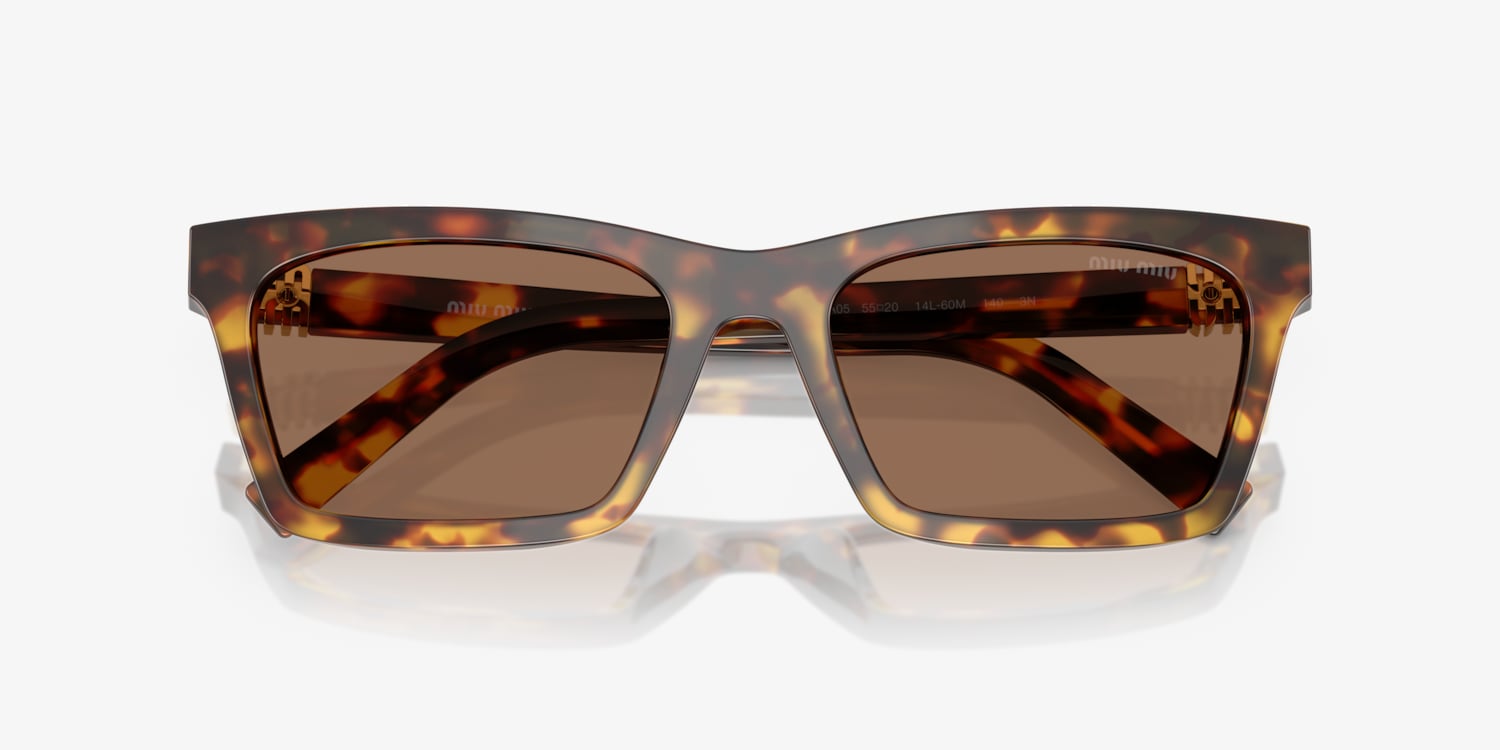 Miu Miuミュウミュウ サングラス 0MU A05S Miu Miu MU A05S Rectangle Sunglasses | EyeOns.com