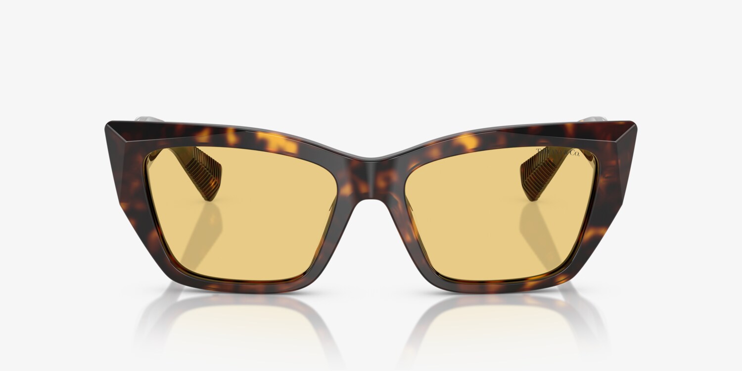 Tiffany Co Eyeglasses Sunglasses in Tortoise Acetate with Yellow Lenses TF4230 Tiffany & Co TF4230 8001/D9 Sunglasses - US main image 4