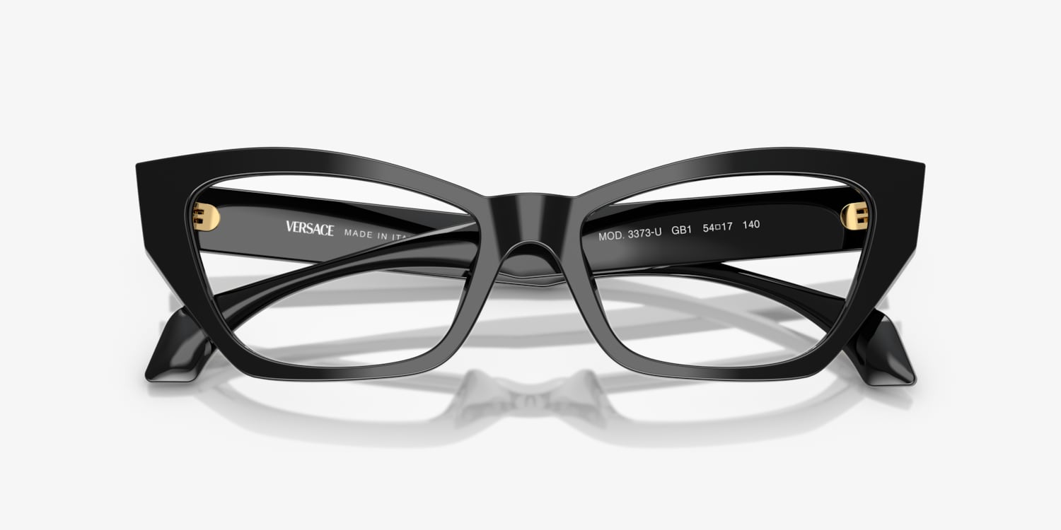 Versace VE3372U GB1 Eyeglasses Shiny Black 54mm Cat Eye Frame Amazon.com: Versace Eyeglasses VE 3371 D GB1 Black  main image 2