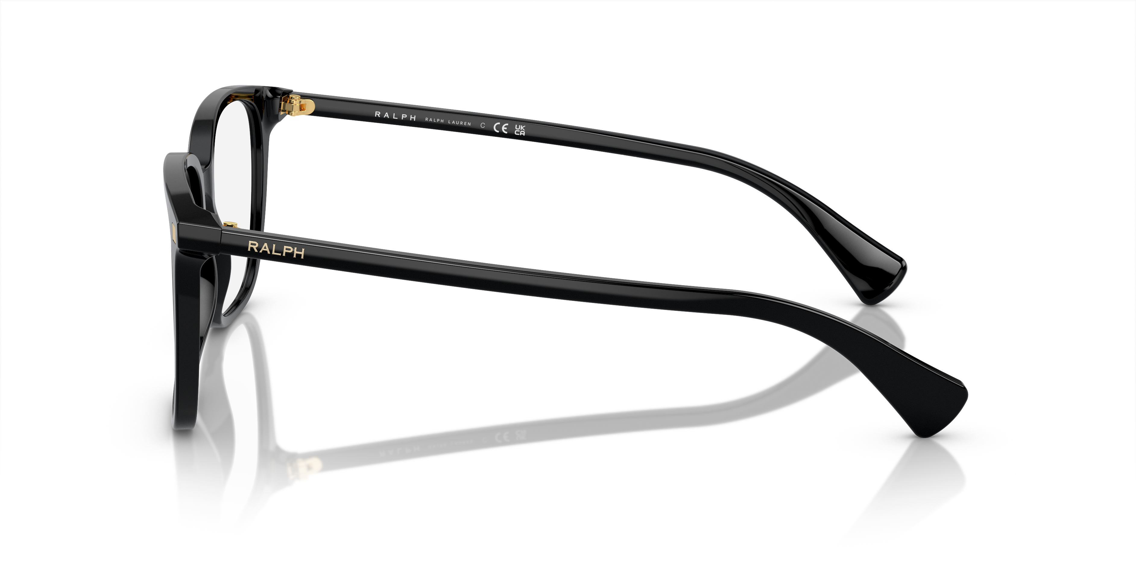 Ralph by Ralph Lauren Women Eyeglasses Shiny Black Size: 55