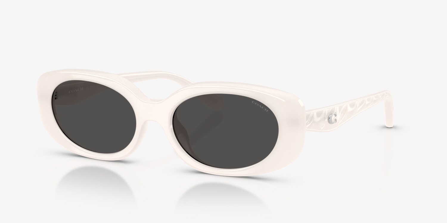 Coach Imprinted Sun Glasses (White) HC8444D CBY86 Sunglasses - Coach Authorized Retailer  main image 2