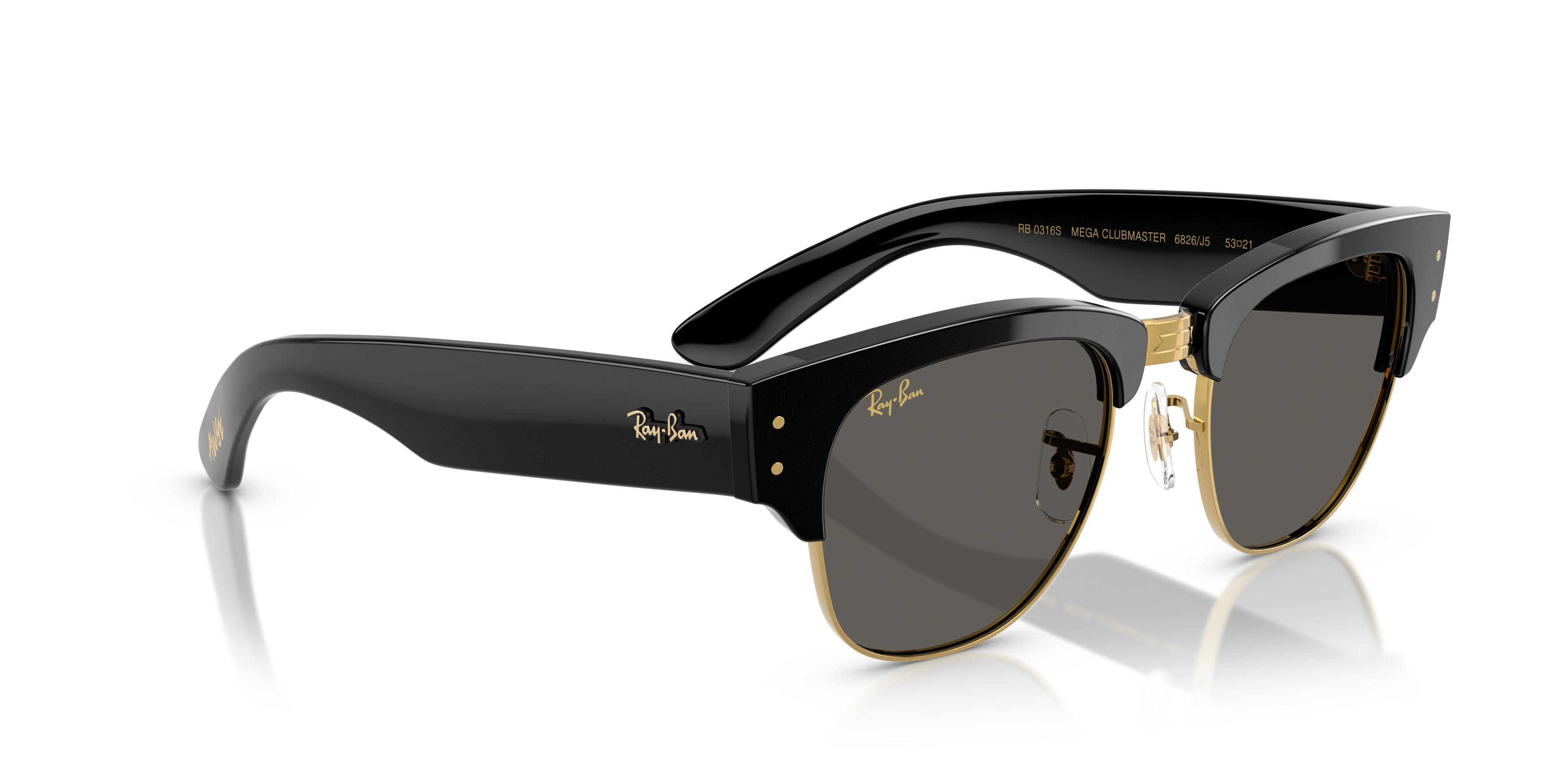 RB0316S Mega Clubmaster Blacked Out Collection