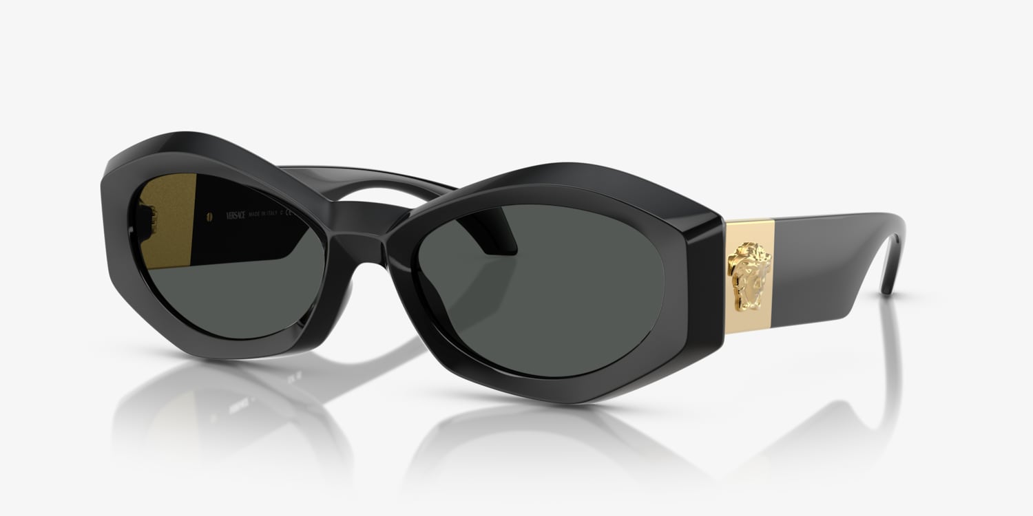 小物 VERSACE Sunglasses Black VERSACE VE4462 GB1/87 Sunglasses Black Frame Dark Grey
