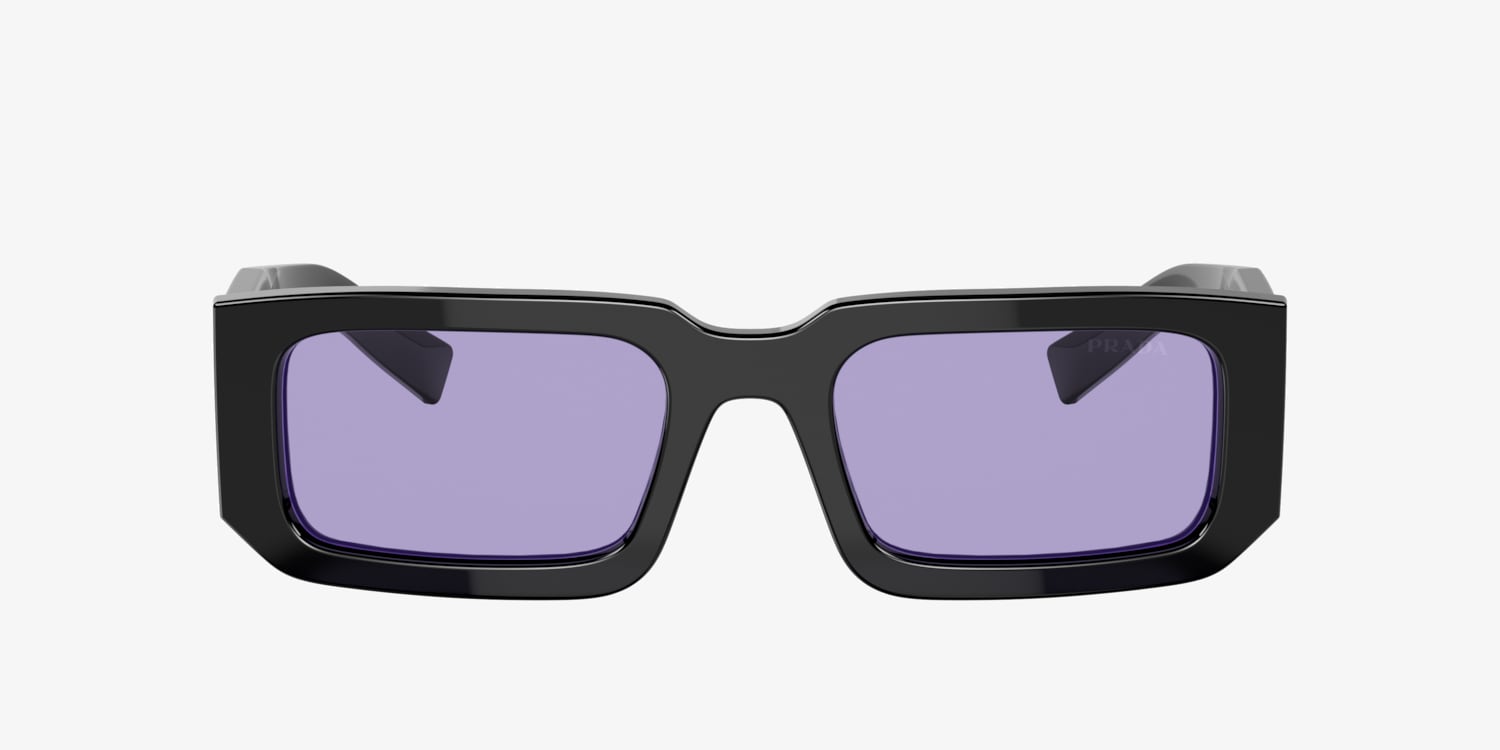 Prada PRA06S 15O50B BRAND NEW Sunglasses Tortoise Black Violet Square Unisex Prada PR 23YS XS (51 - 19) with Violet lenses and Tortoise  main image 2
