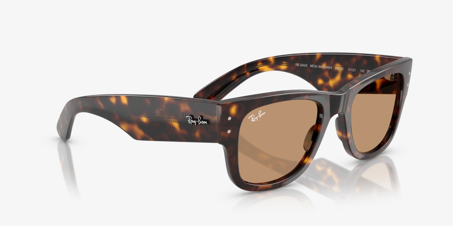 Ray-Ban Summer Capsule Mega Wayfarer Brown Frame Sunglasses with Blue Lenses Sunglasses Ray-Ban RB2140 Original Wayfarer Classic | Free  main image 4