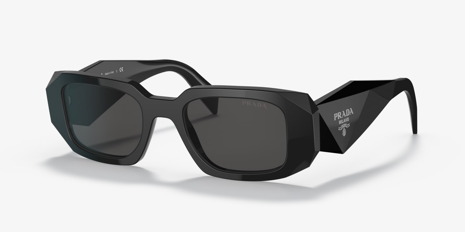 国内正規：PRADA サングラス PR17WSF ホワイト ブラックレンズ PRADA/プラダ】スクエア サングラス PR17WSF 1AB5S0（サングラス