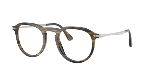 Persol Unisex  Striped Black & Olive Green