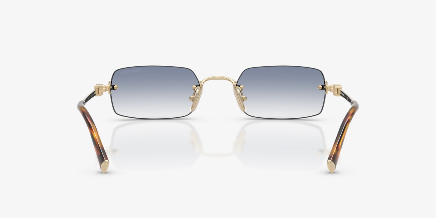 Miu Miu Mask Frame Sunglasses 50Z New MIU MIU MU50ZS GLIPMSE LOGO 50Z Gold Brown Logo Mask Luxury  main image 4