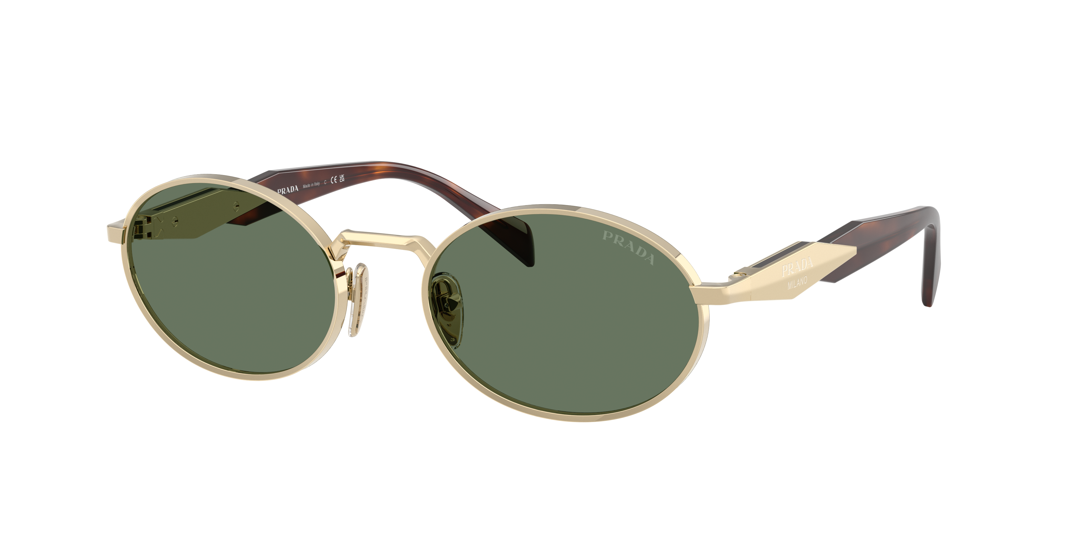 【クリーム】PRADA サングラス PRADA SPR 09X 4AO-5S0 Men's White Square Sunglasses 53-21 145