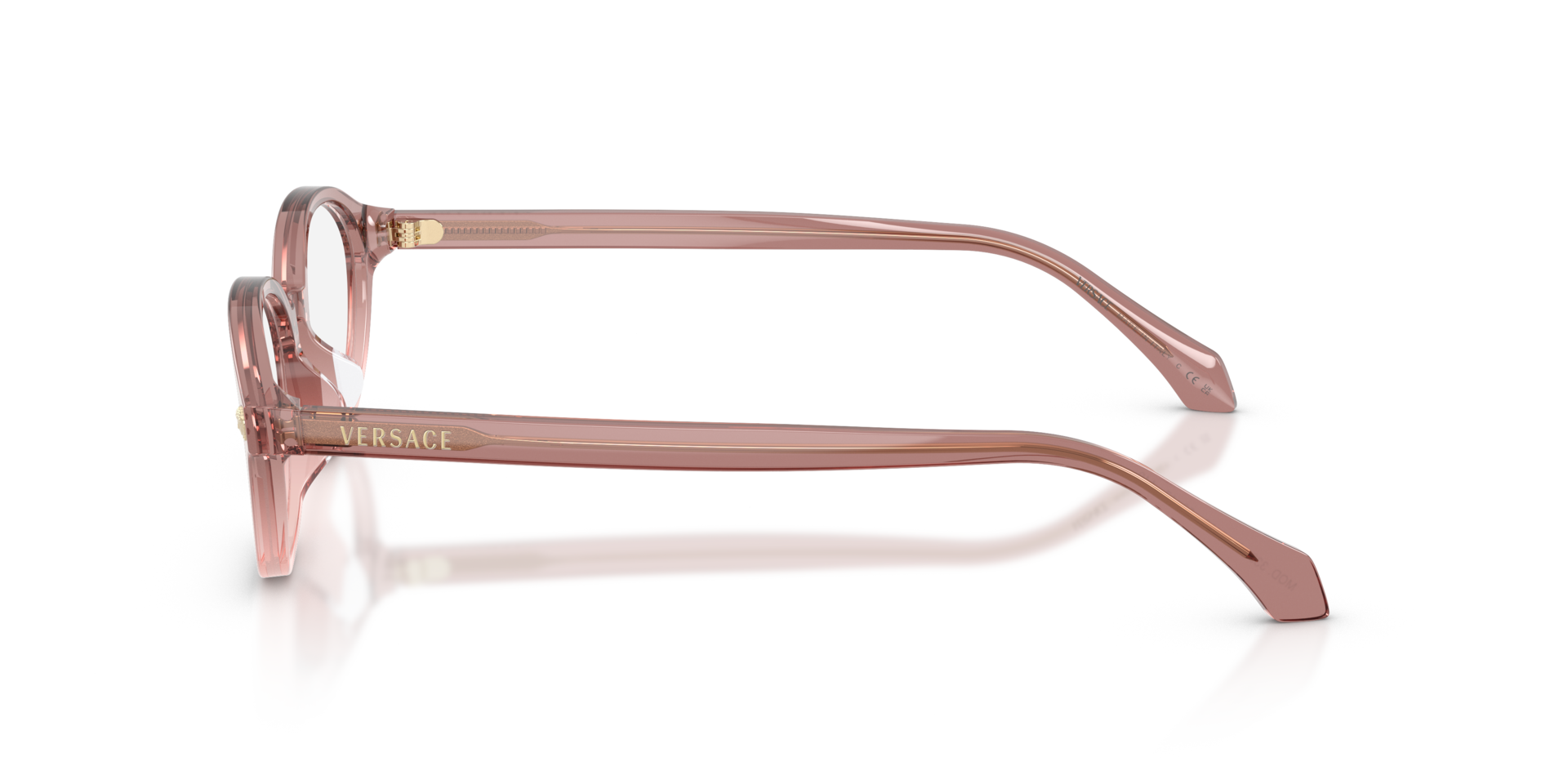 Versace Gold and Brown Designer Slim Temple Eyeglasses Versace VE 1175B Eyeglasses w/ Gold Frame and Non-Rx 53 mm  main image 4